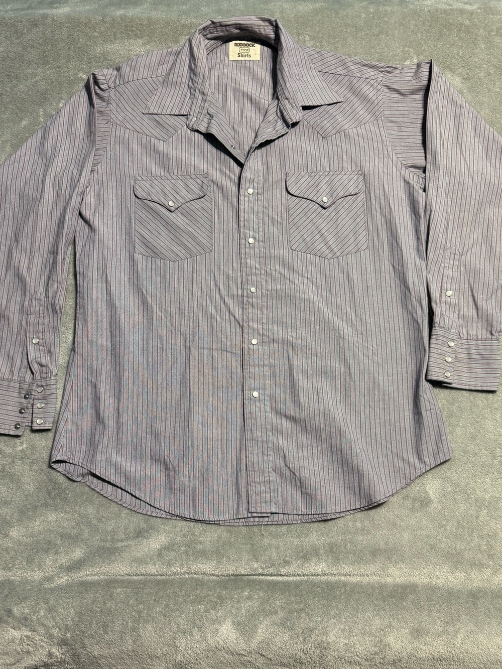 Ruddock Eyre Shirts Vintage Classic Men's Western Striped Button-Up Shirt Large